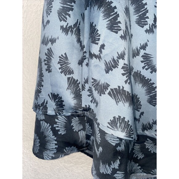 Free People Skirt tier metallic elastic high waist western geometric art L layer - Picture 2 of 8